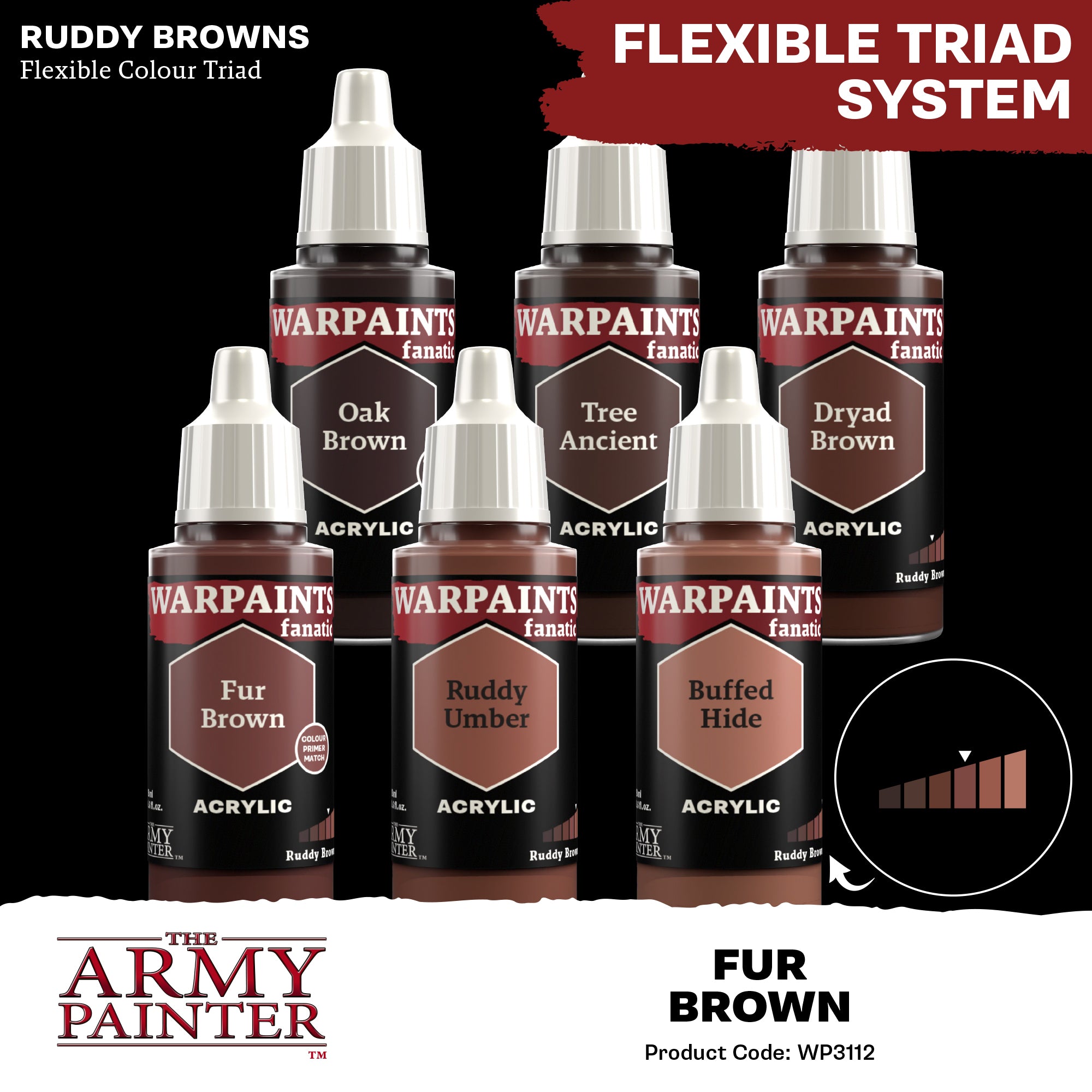 Army Painter Warpaints Fanatic Acrylic, Fur Brown | 5713799311213