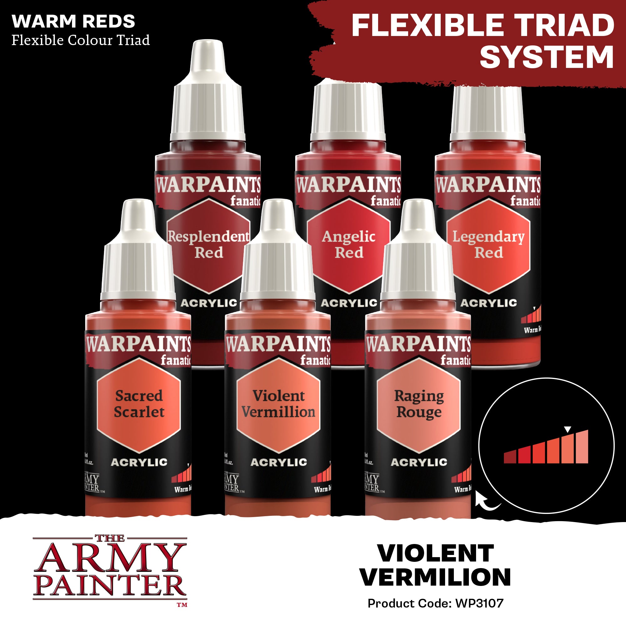 Army Painter Warpaints Fanatic Acrylic, Violent Vermilion | 5713799310704