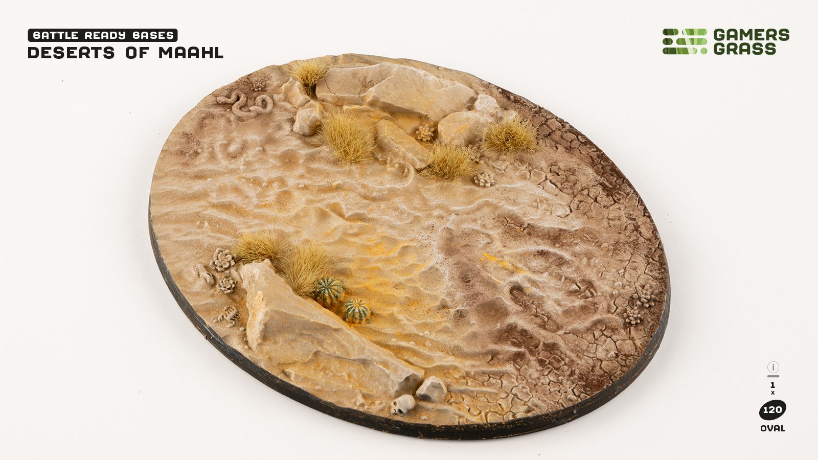 Gamers Grass Battle Ready Bases - Deserts of Maahl - Oval 120mm (x1) | 738956790774