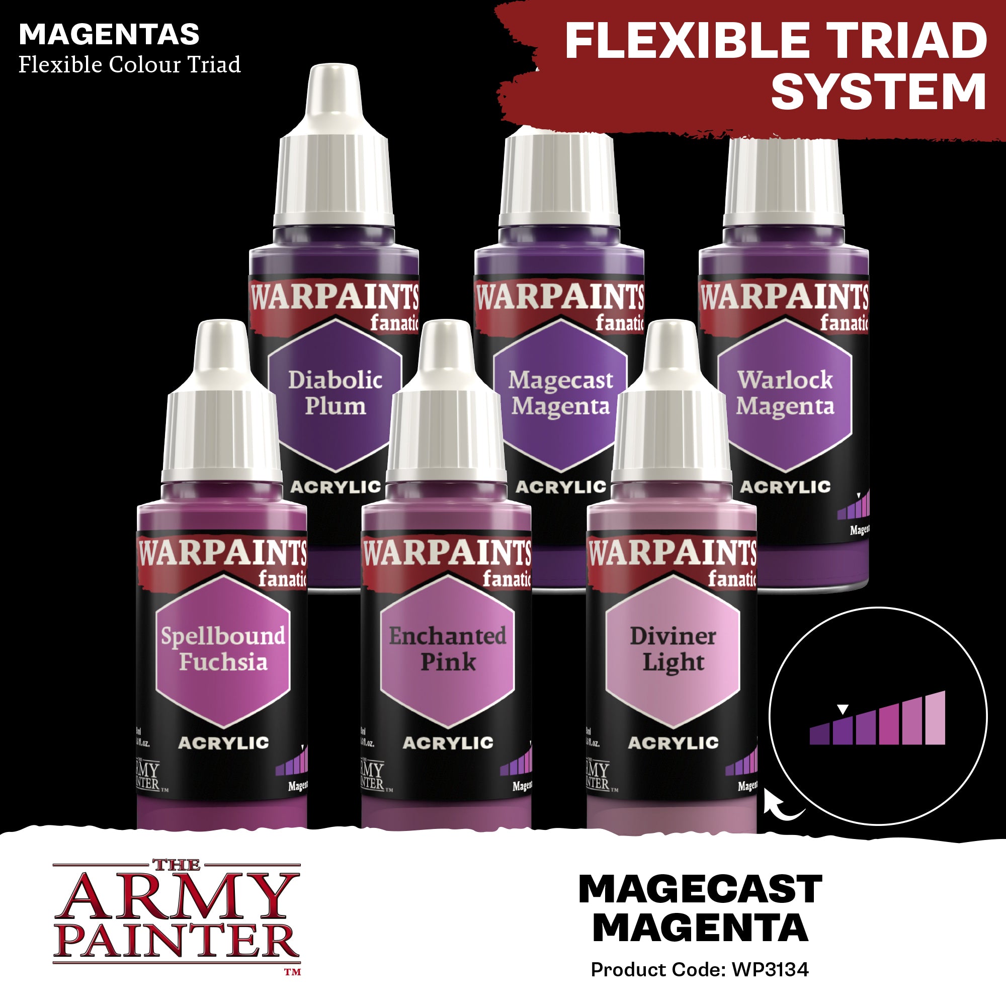 Army Painter Warpaints Fanatic Acrylic, Magecast Magenta | 5713799313408