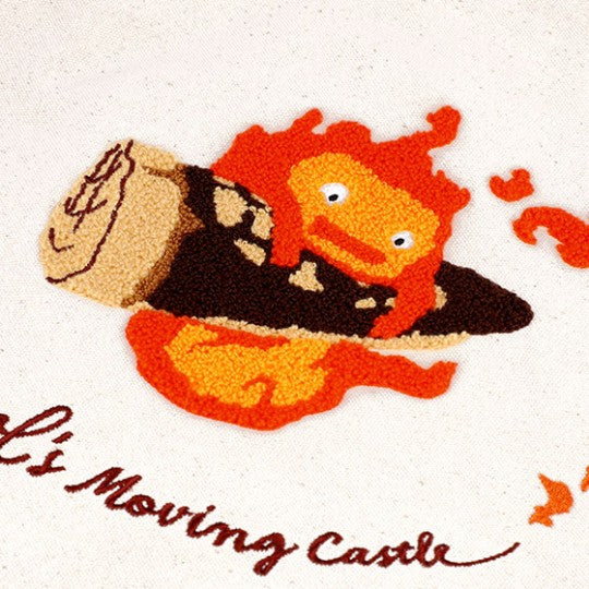 Benelic Calcifer in a Hurry Embroidery Canvas Tote Bag "Howl's Moving Castle" | 4990593435111