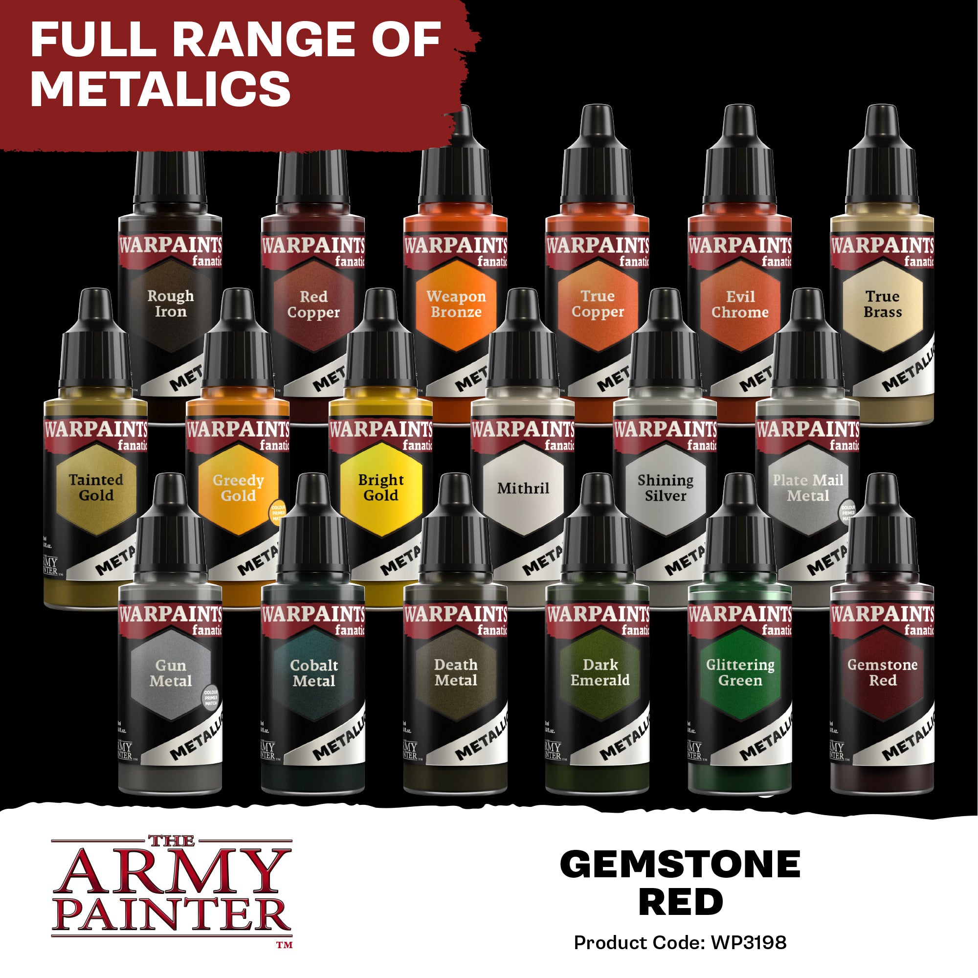 Army Painter Warpaints Fanatic Metallic, Gemstone Red | 5713799319806