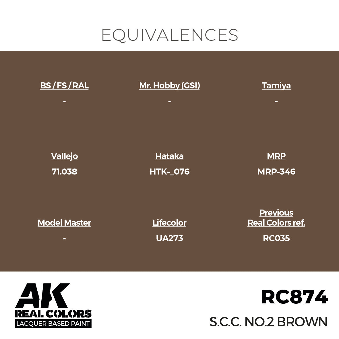 AK Interactive Real Colors S.C.C. No.2 Brown 17 ml. | 8435568336278