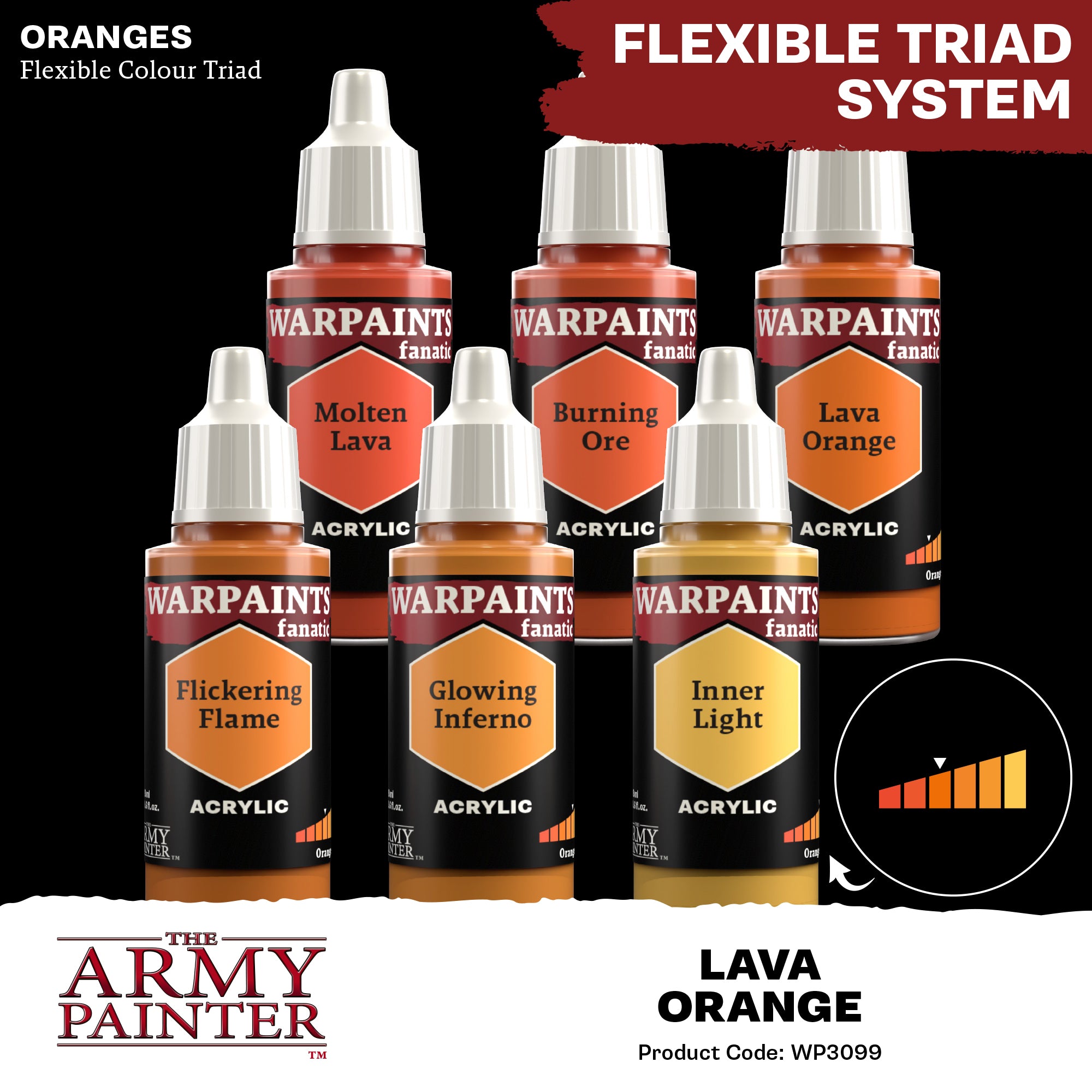 Army Painter Warpaints Fanatic Acrylic, Lava Orange | 5713799309906