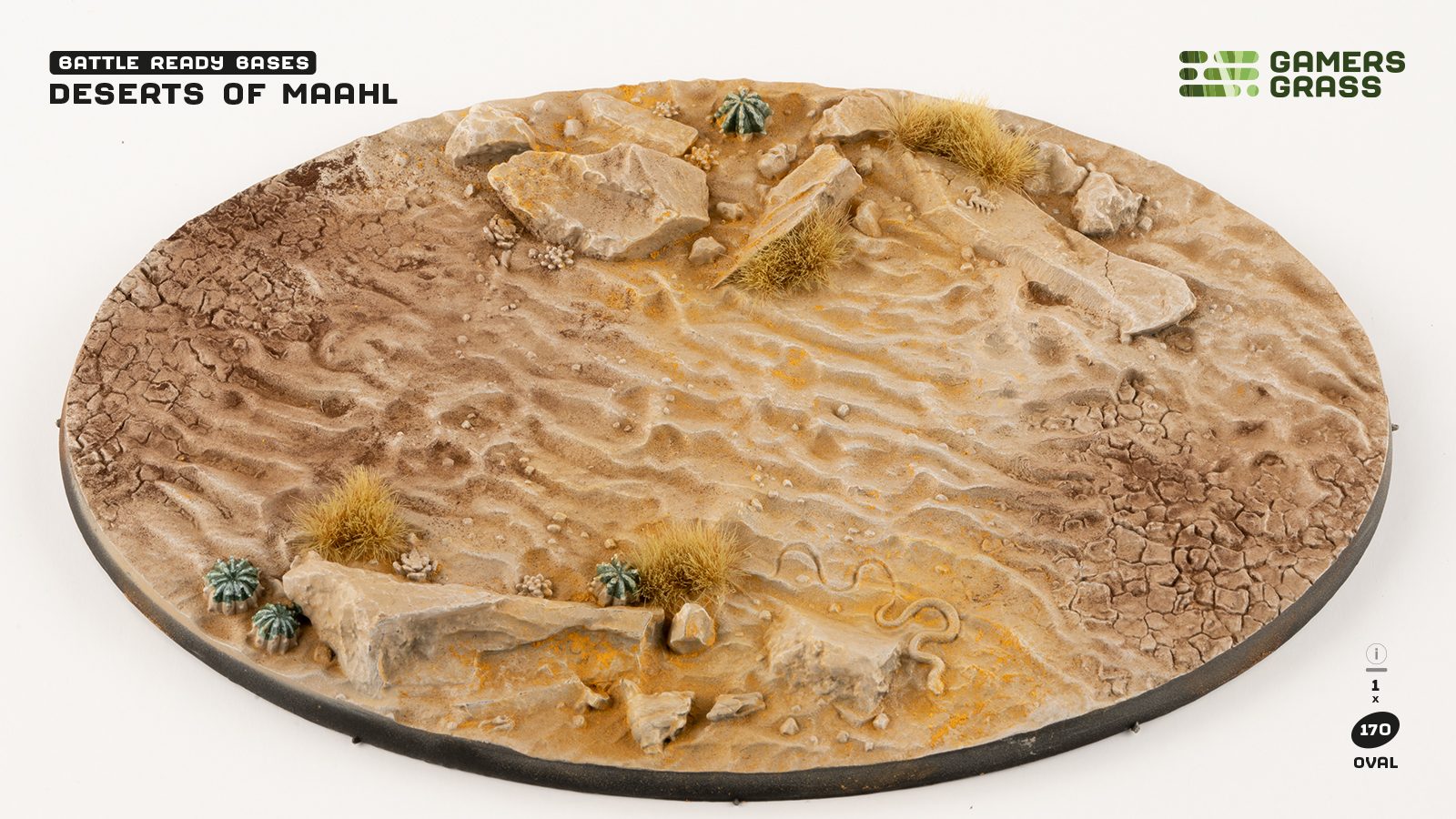 Gamers Grass Battle Ready Bases - Deserts of Maahl - Oval 170mm (x1) | 738956790781