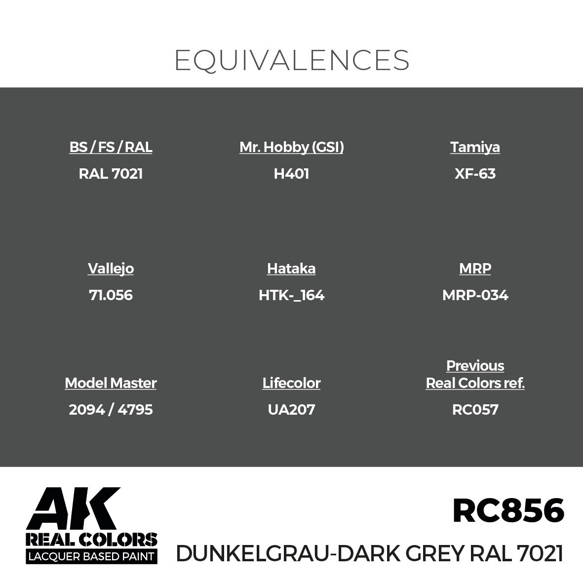 AK Interactive Real Colors Dunkelgrau-Dark Grey RAL 7021 17 ml. | 8435568336094