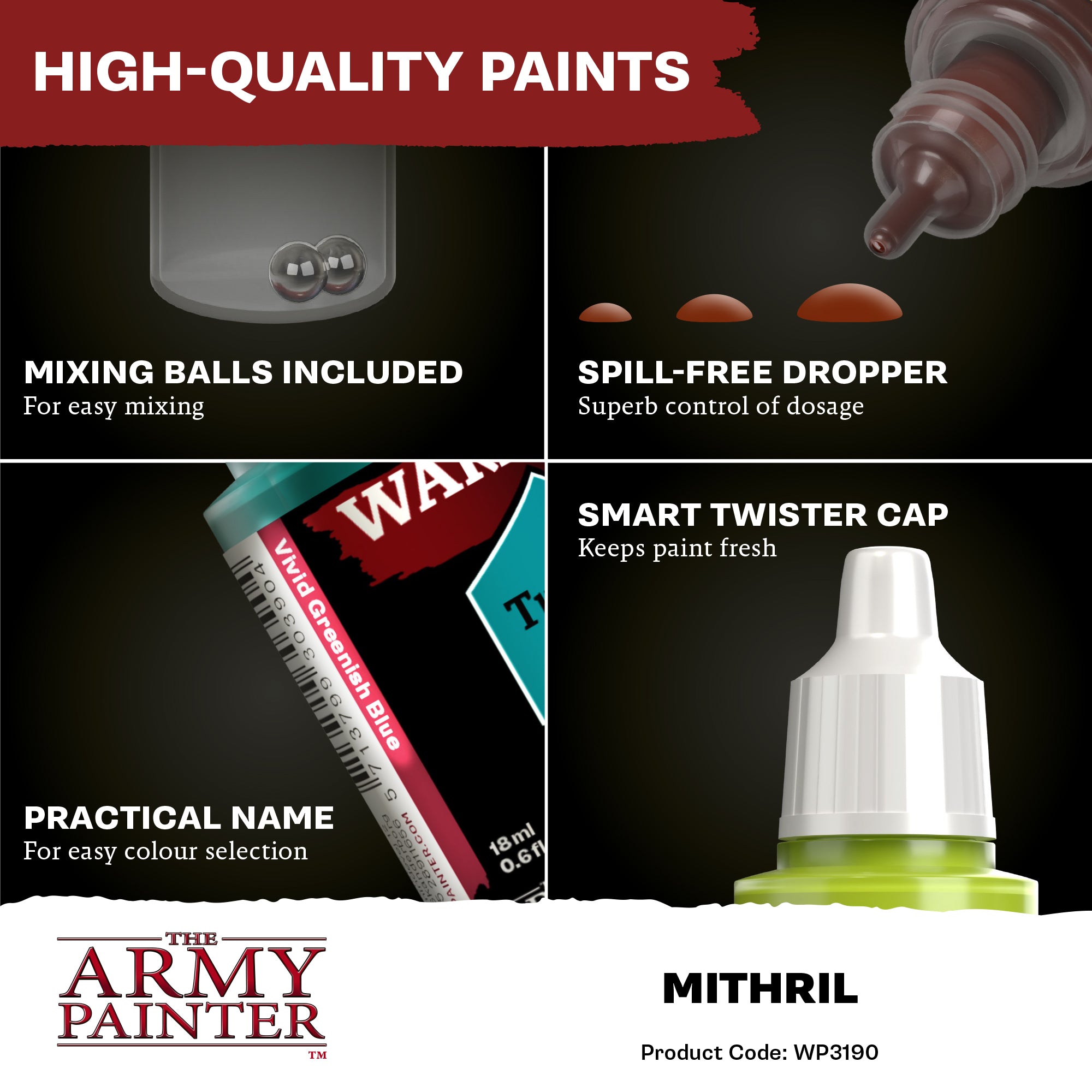 Army Painter Warpaints Fanatic Metallic, Mithril | 5713799319004