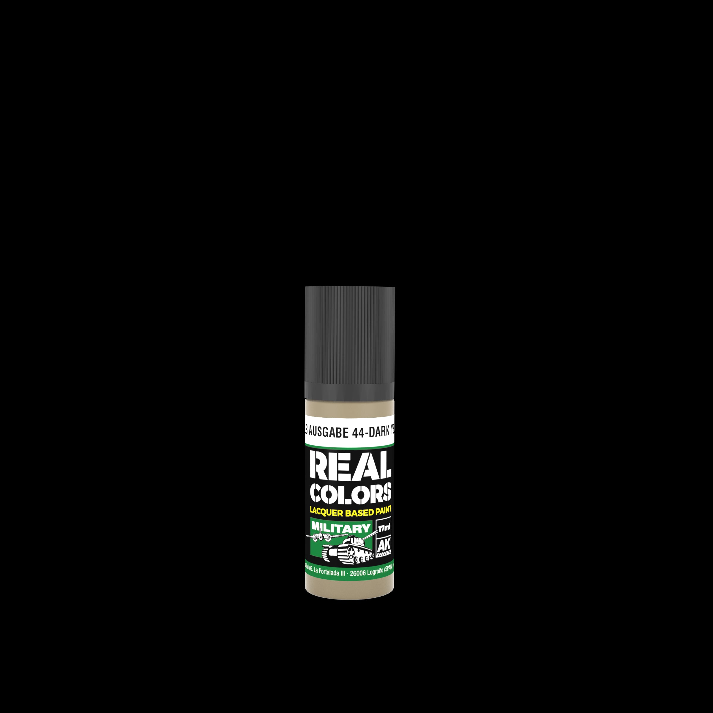 AK Interactive Real Colors Dunkelgelb Ausgabe 44-Dark Yellow 1944 RAL 7028 17 ml | 8435568336131