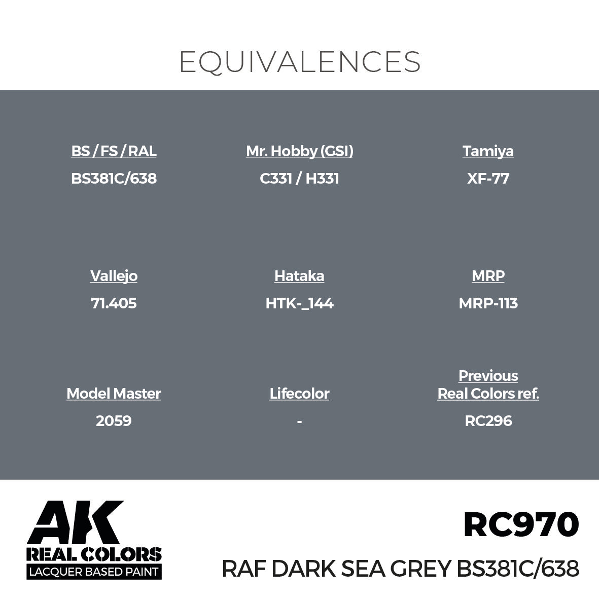 AK Interactive Real Colors RAF Dark Sea Grey BS381C/638 17 ml. | 8435568337237