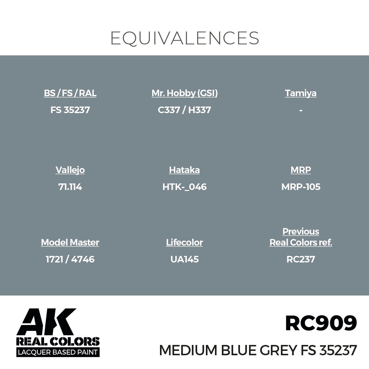 AK Interactive Real Colors Medium Blue Grey FS 35237 17 ml. | 8435568336629