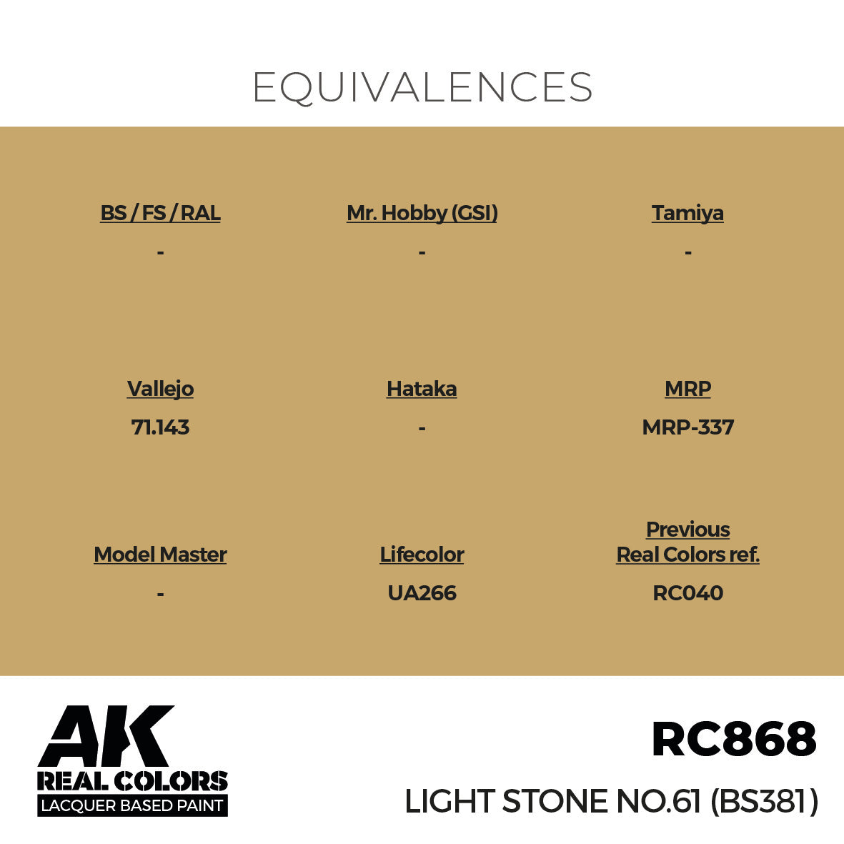 AK Interactive Real Colors Light Stone No.61 (BS381) 17 ml. | 8435568336216