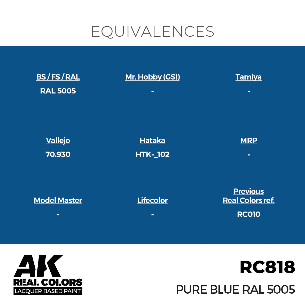 AK Interactive Real Colors Pure Blue RAL 5005 17 ml. | 8435568335714