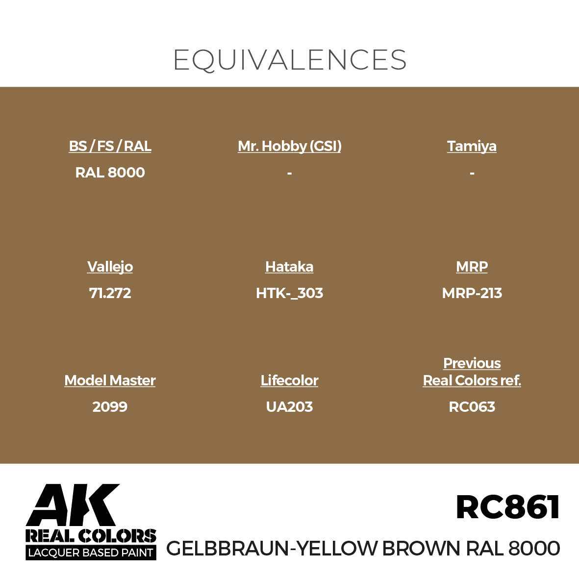 AK Interactive Real Colors Gelbbraun-Yellow Brown RAL 8000 17 ml. | 8435568336148