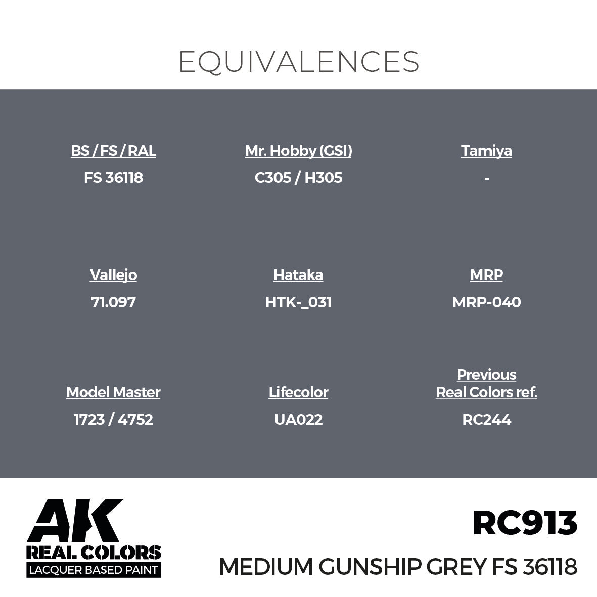 AK Interactive Real Colors Medium Gunship Grey FS 36118 17 ml. | 8435568336667