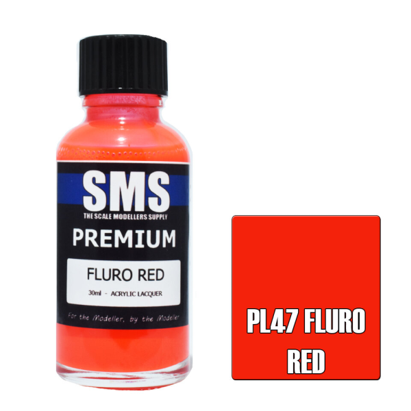 The Scale Modellers Supply (SMS) Premium FLURO RED 30ml | 707959821280