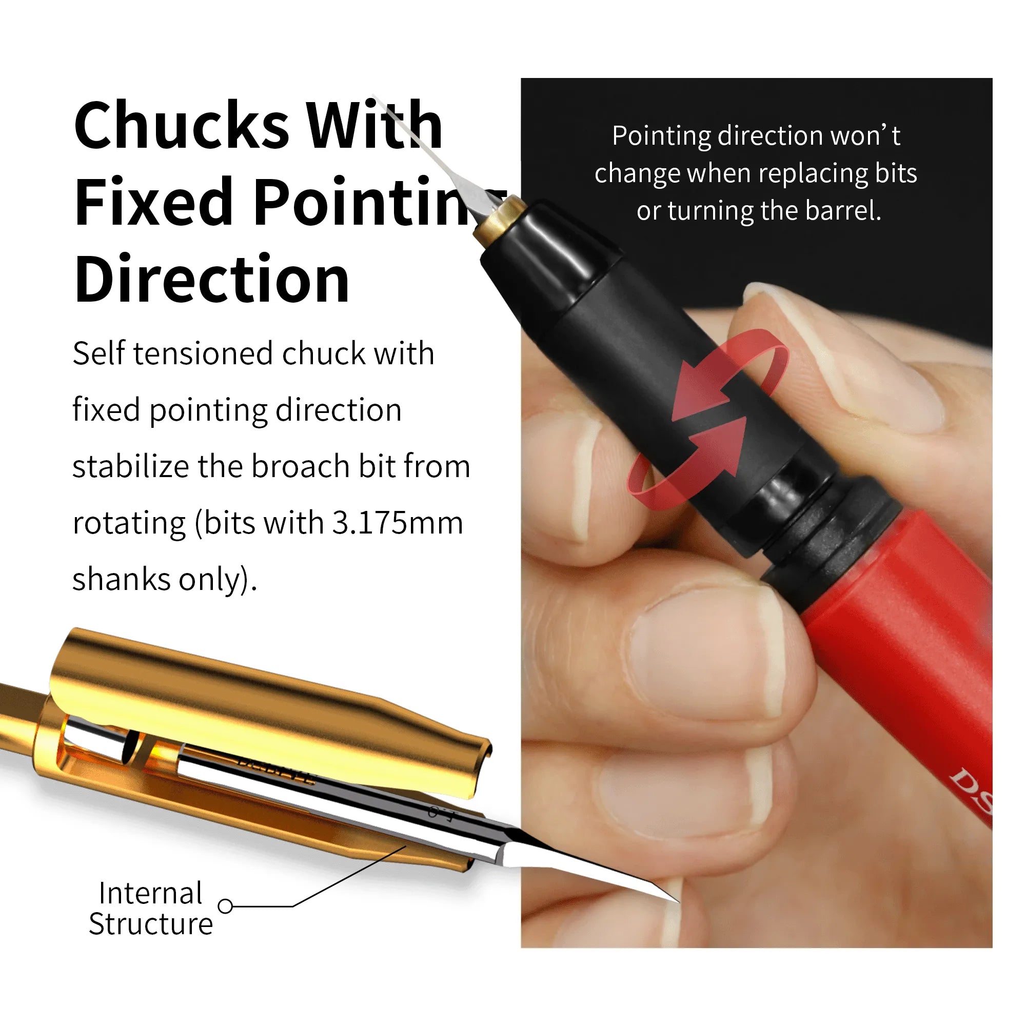 Dspiae XPB-10 Dawning Tungsten Steel Push Broach 1.0mm | 6970845560721