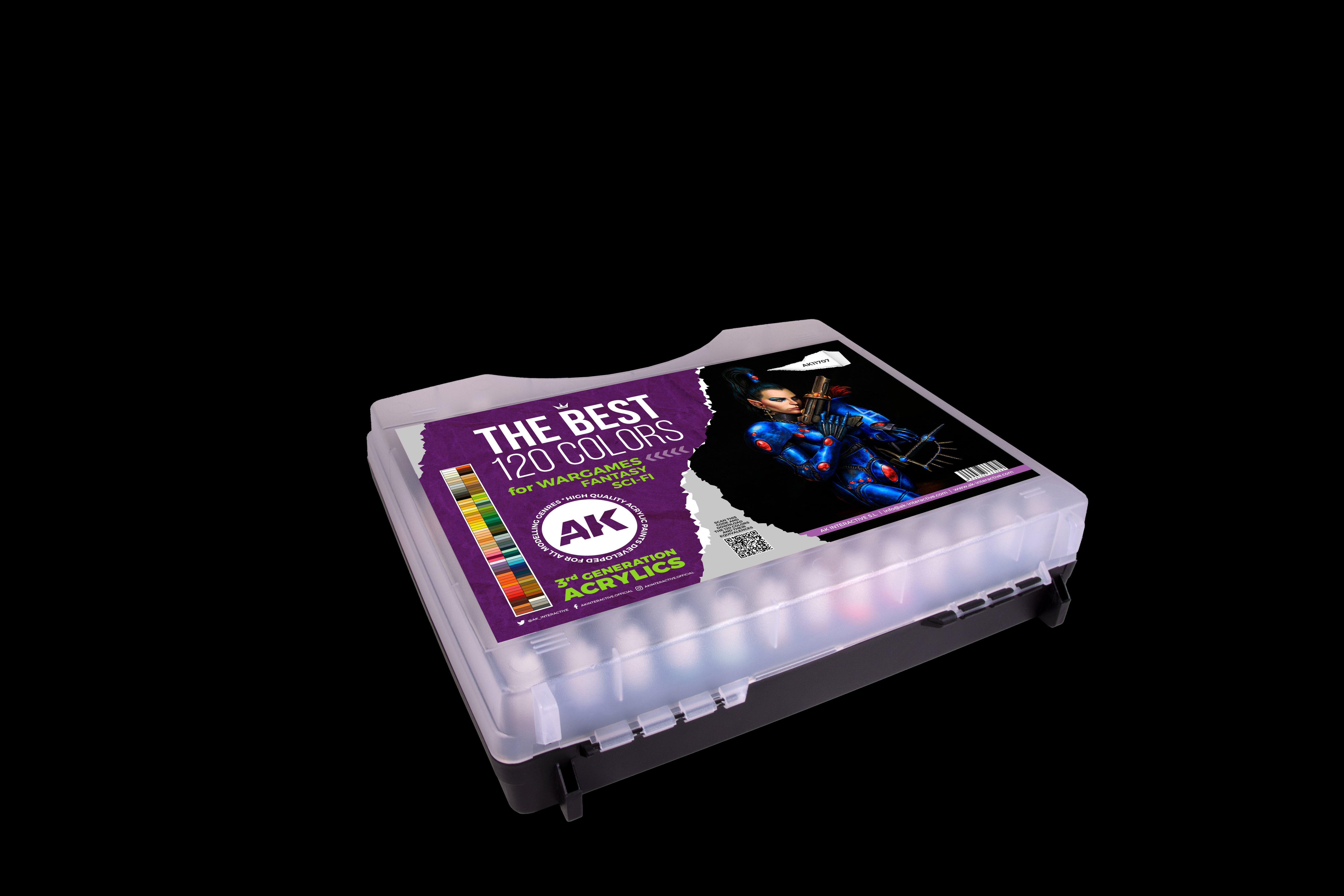 AK 3G Plastic Briefcase 120 Wargame Colors | 8435568333482