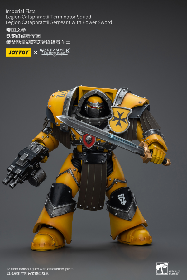 Joy Toy Imperial Fists Legion Cataphractii Terminator Squad Legion Cataphractii Sergeant with Power Sword | 6973130379374