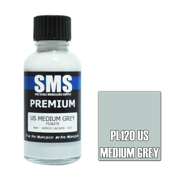 The Scale Modellers Supply (SMS) Premium US MEDIUM GREY FS36375 30ml | 787099994280