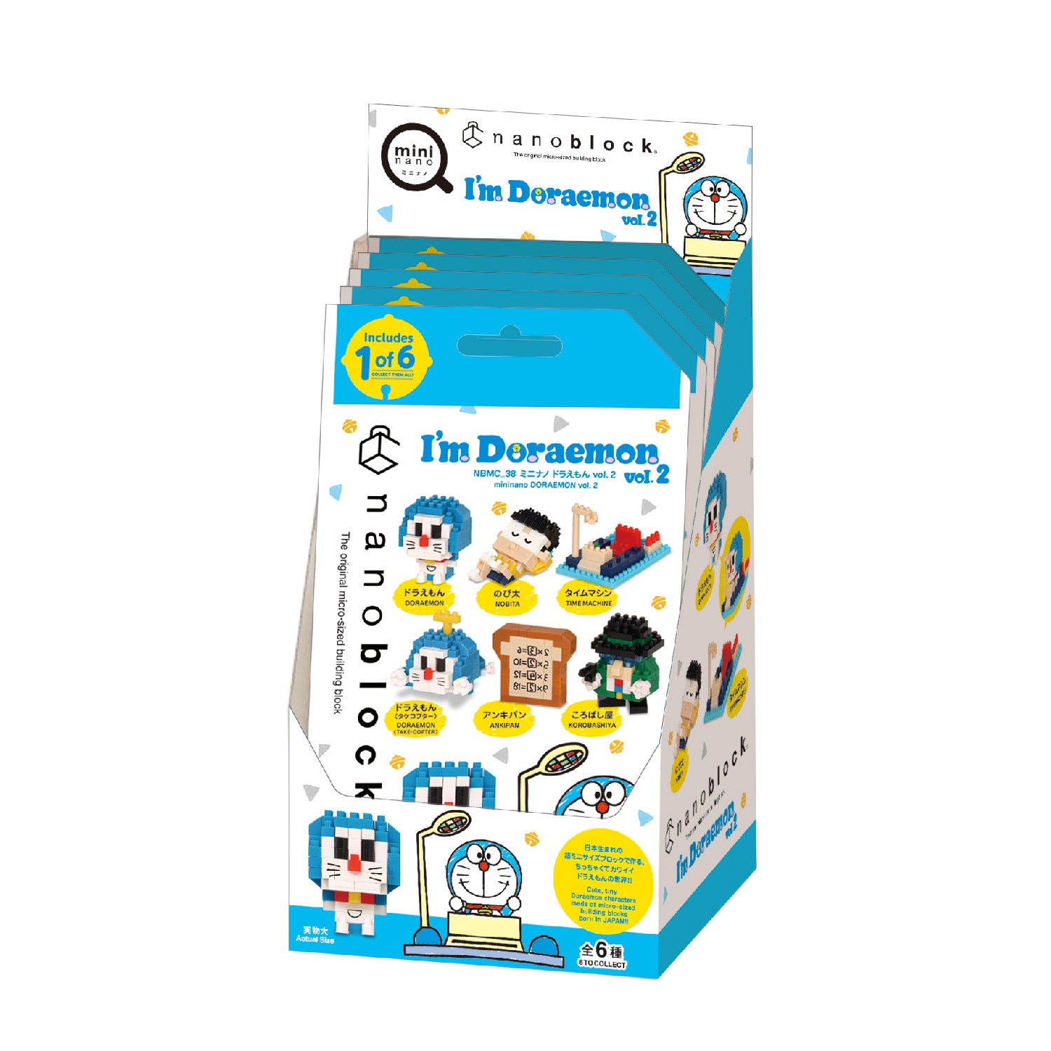 Nanoblock mininano Series Doraemon vol.2 "Doraemon ", Blind Box of 6