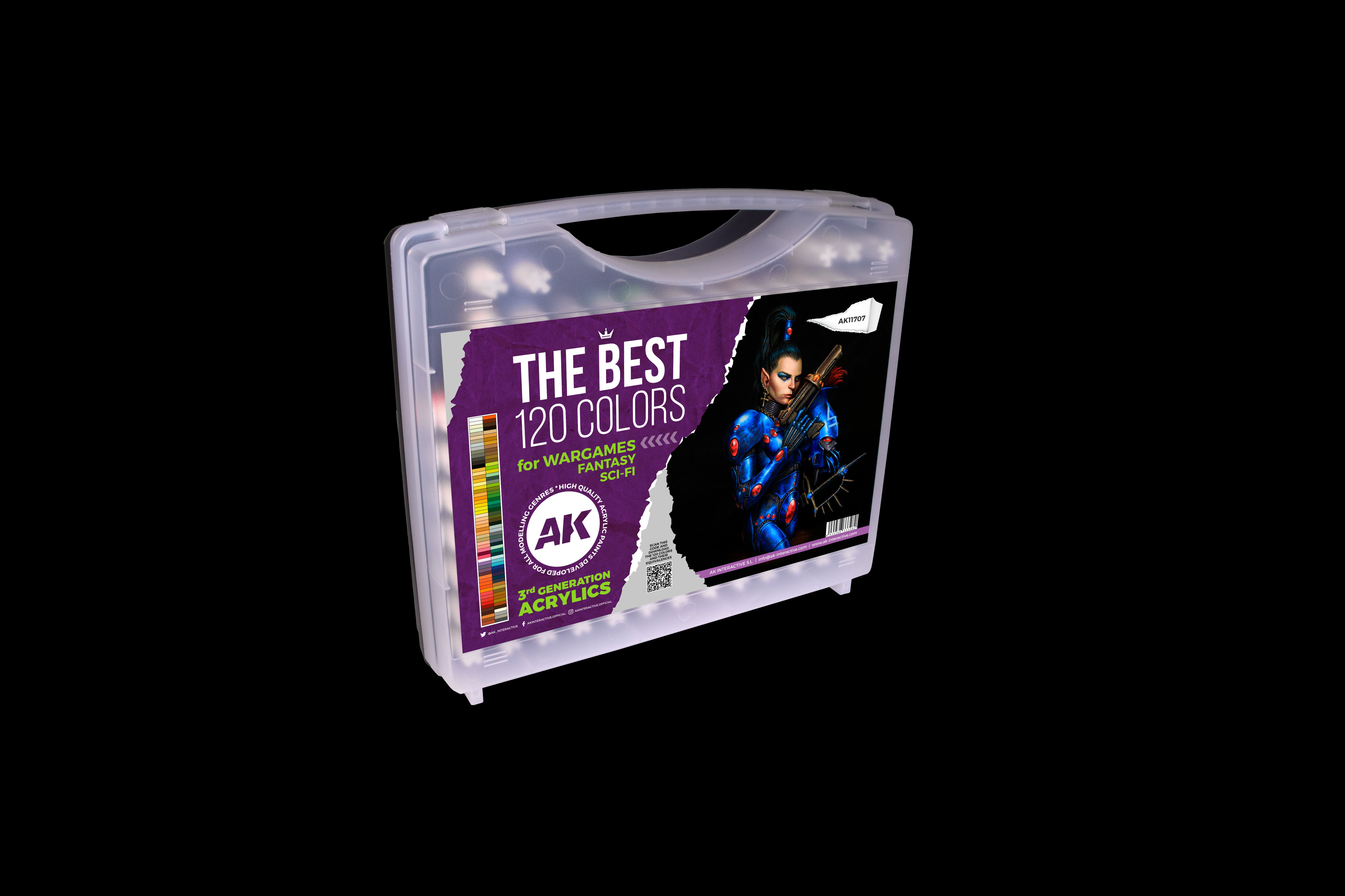 AK 3G Plastic Briefcase 120 Wargame Colors | 8435568333482