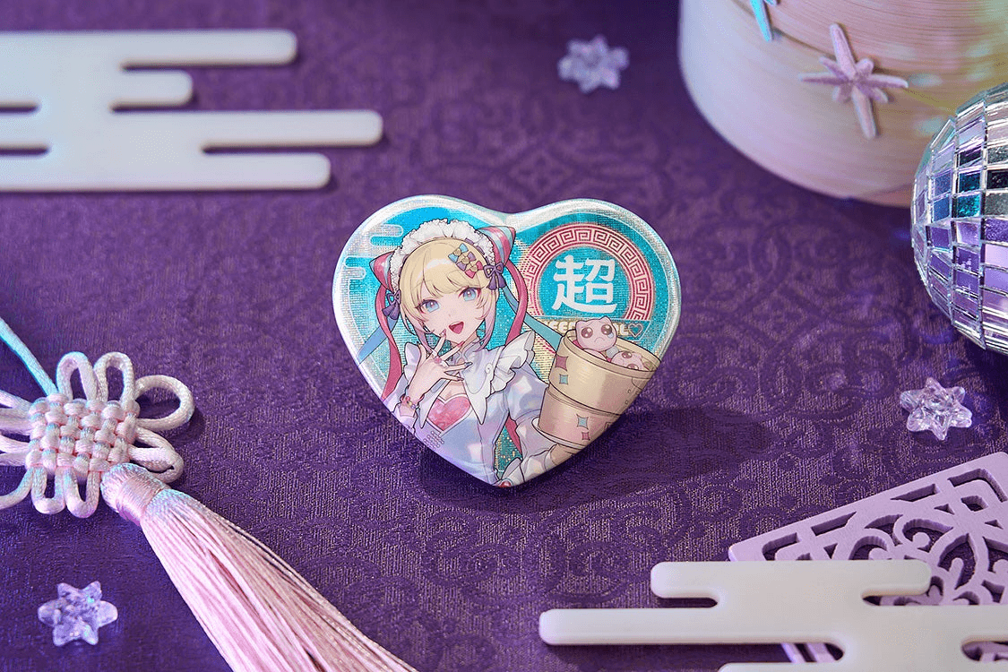 Needy Streamer Chinese Restaurant Series Heart-Shaped Pinback Button OMGkawaiiAngel