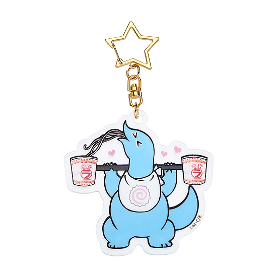 Gal & Dino Glow-in-the-Dark Acrylic Keychain Weightlifting | 4580590180512