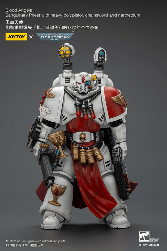 JOYTOY Blood Angels Sanguinary Priest with Heavy bolt pistol, chainsword and narthecium