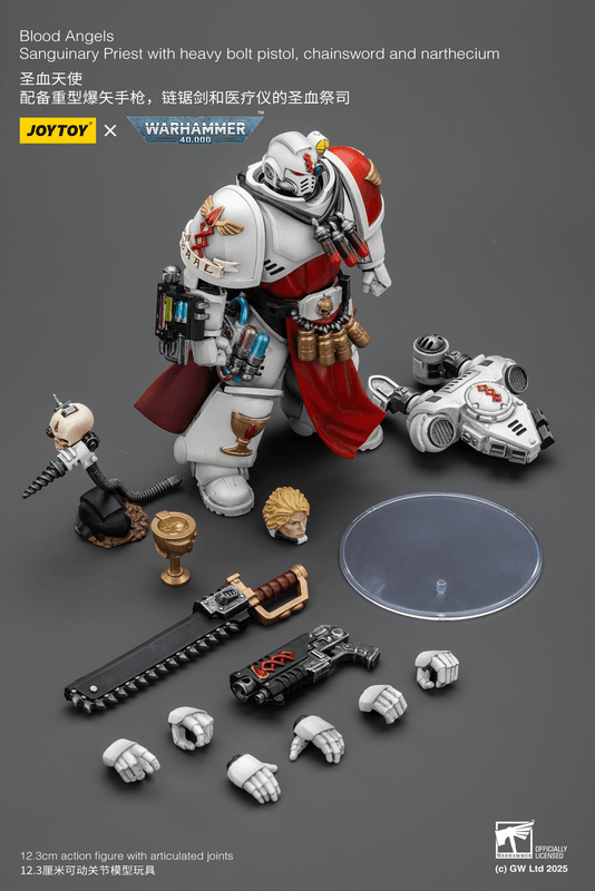 JOYTOY Blood Angels Sanguinary Priest with Heavy bolt pistol, chainsword and narthecium