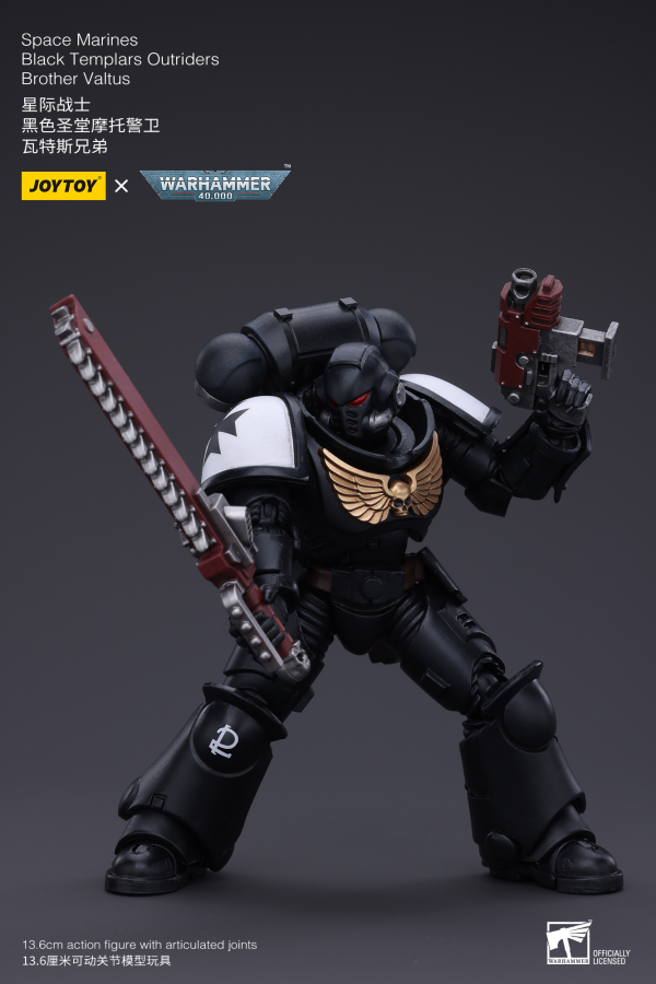 JOYTOY Space Marines Black Templars Outriders Brother Valtus | 6973130372849