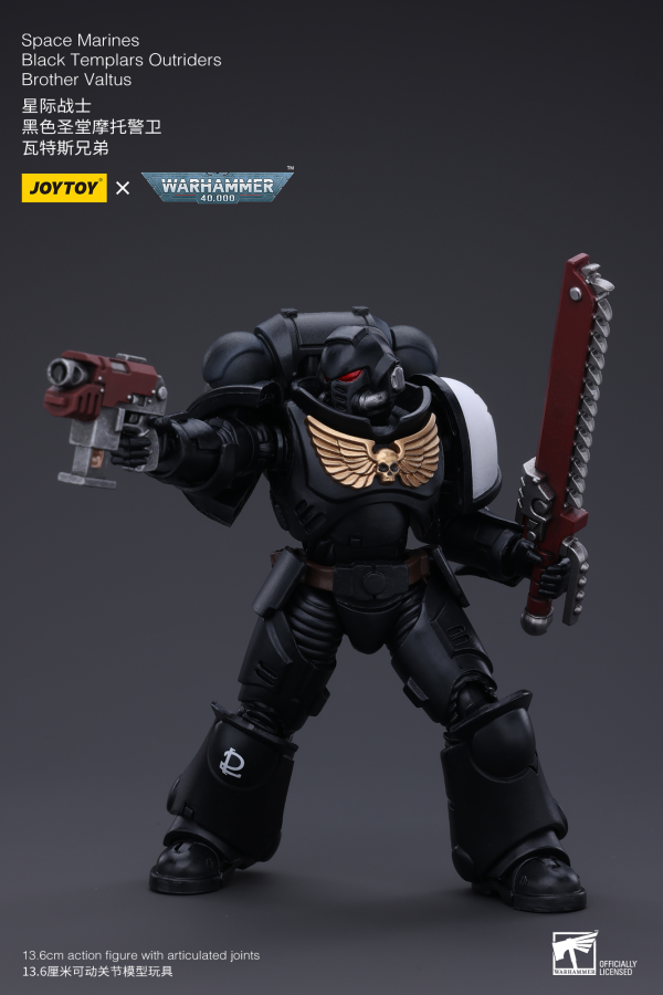 JOYTOY Space Marines Black Templars Outriders Brother Valtus | 6973130372849