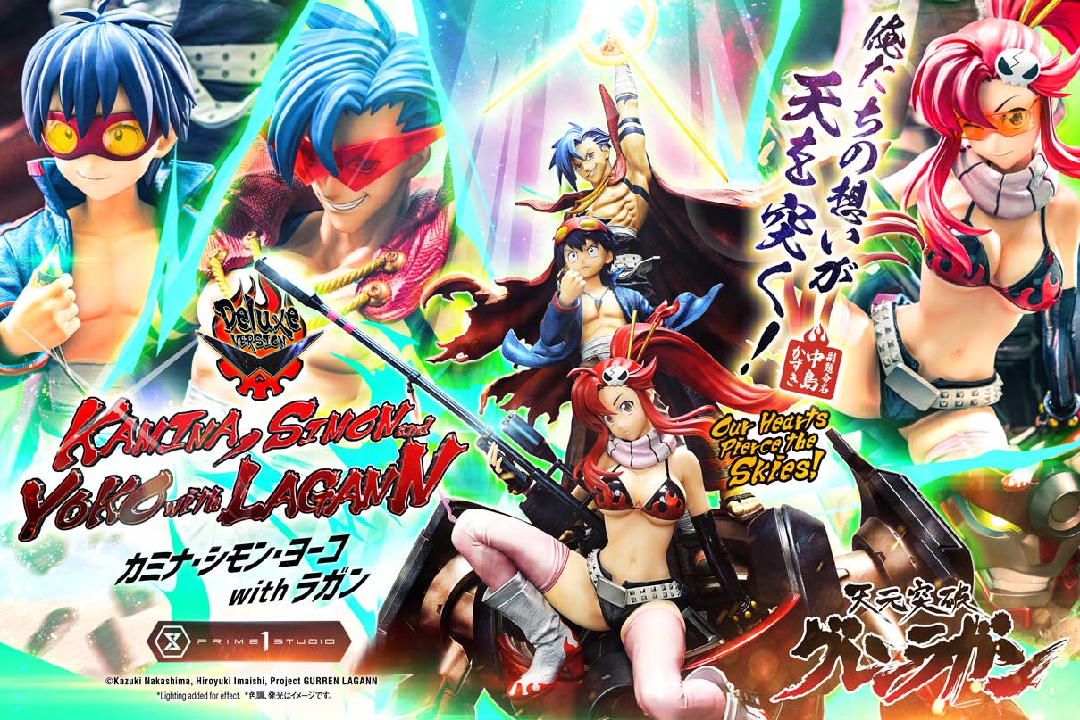Ultimate Premium Masterline Tengen Toppa Gurren Lagann Kamina, Simon & Yoko with Lagann "Our Hearts Pierce the Skies!" DX Bonus Version