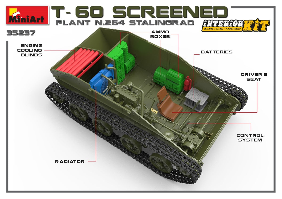 MiniArt T-60Screened(Pl. No.264,Stalingrad) Interior Kit | 4820183313102