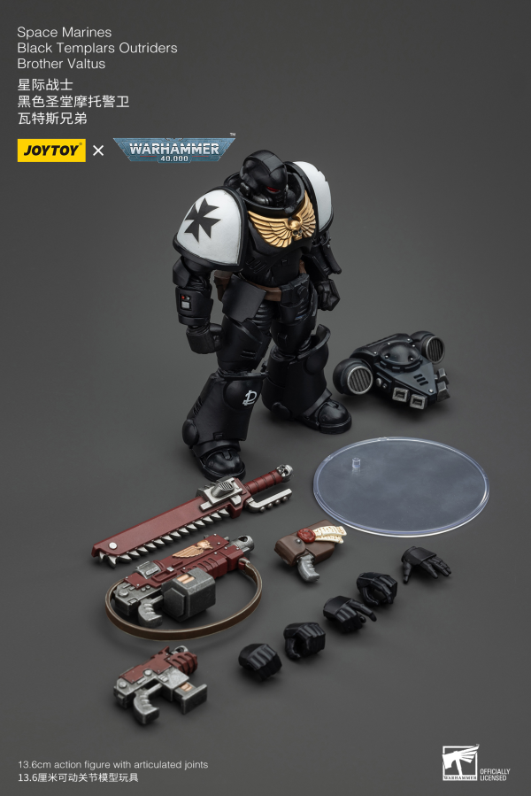 JOYTOY Space Marines Black Templars Outriders Brother Valtus | 6973130372849