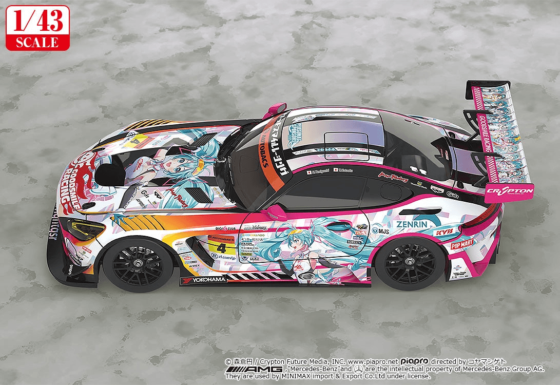 (Rerelease) 1/43rd Scale Good Smile Hatsune Miku AMG 2021 SUPER GT 100th Race Commemorative Ver.