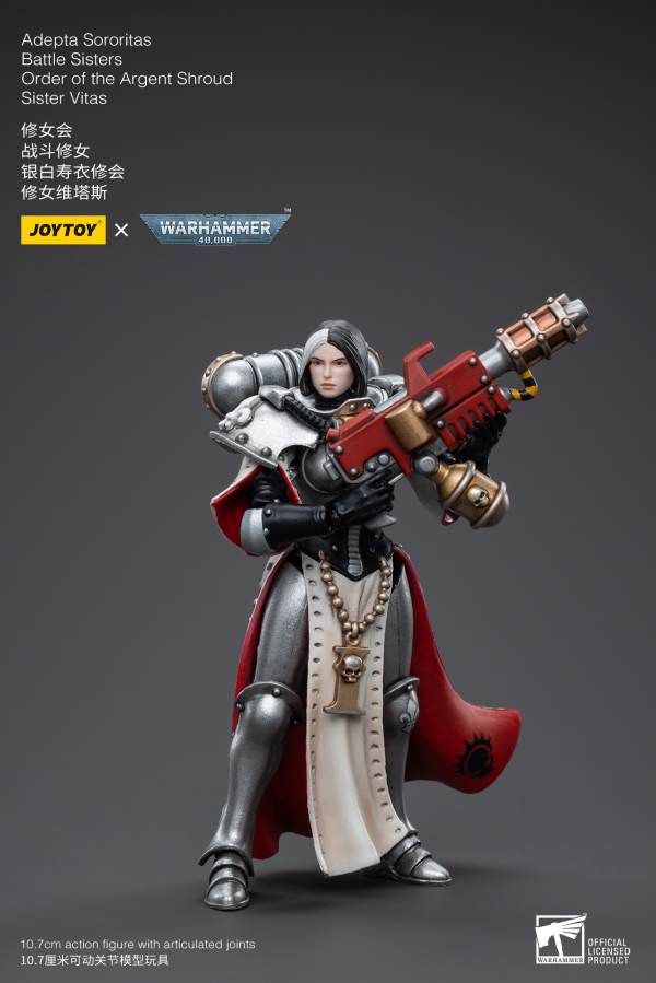Joy Toy Warhammer 40K-Adepta Sororitas Battle Sisters Order of the Argent Shroud Sister Vitas | 6973130374621