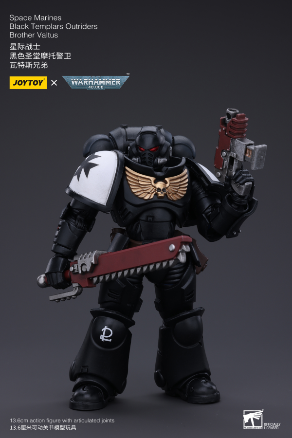 JOYTOY Space Marines Black Templars Outriders Brother Valtus | 6973130372849