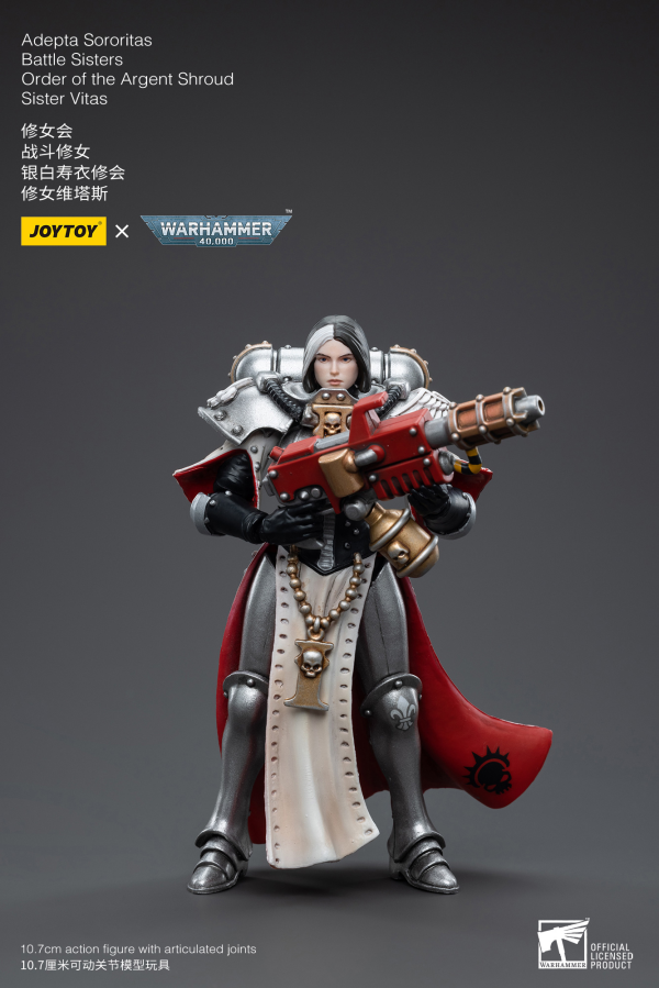 Joy Toy Warhammer 40K-Adepta Sororitas Battle Sisters Order of the Argent Shroud Sister Vitas | 6973130374621