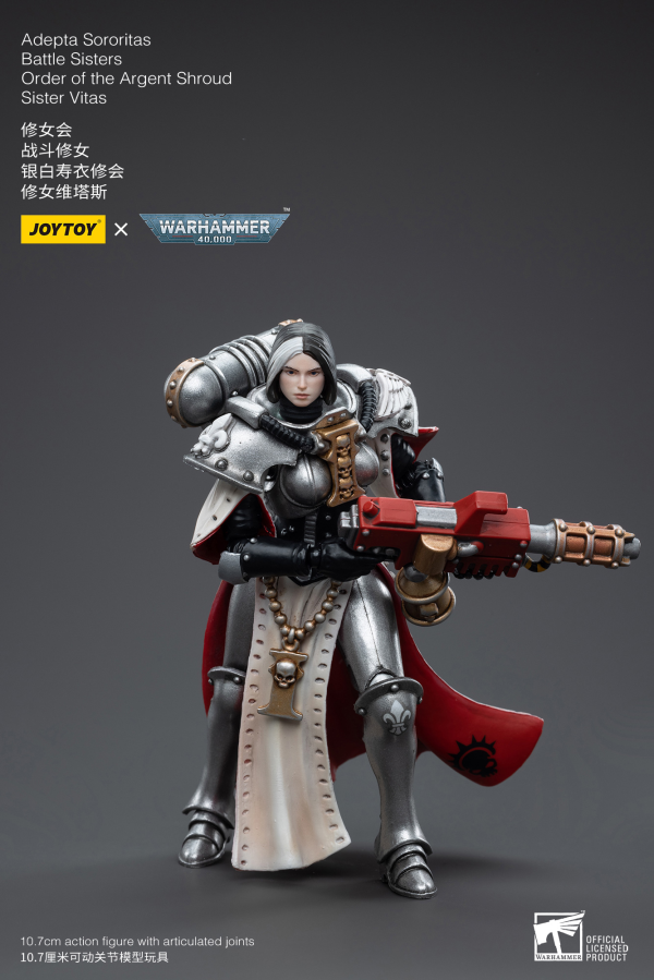Joy Toy Warhammer 40K-Adepta Sororitas Battle Sisters Order of the Argent Shroud Sister Vitas | 6973130374621