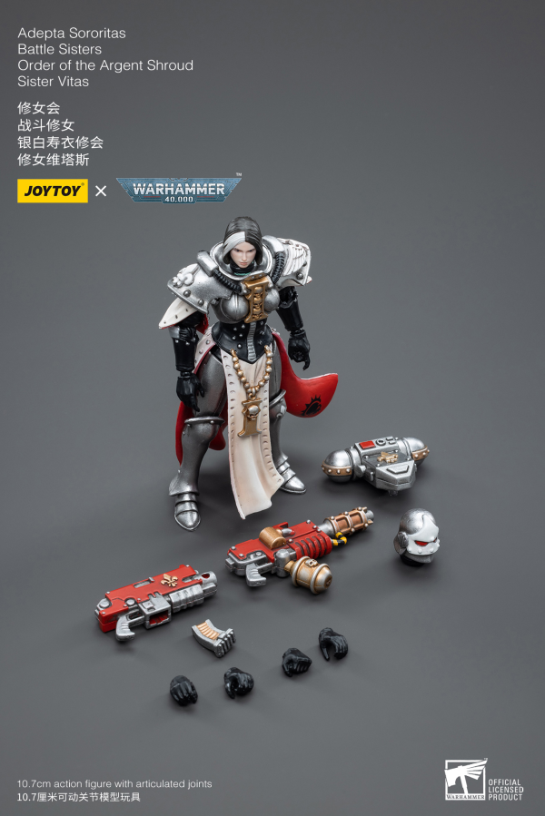 Joy Toy Warhammer 40K-Adepta Sororitas Battle Sisters Order of the Argent Shroud Sister Vitas | 6973130374621