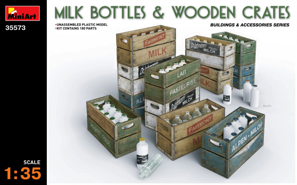 MiniArt 1/35 Milk Bottles & Wooden Crates | 4820183310682