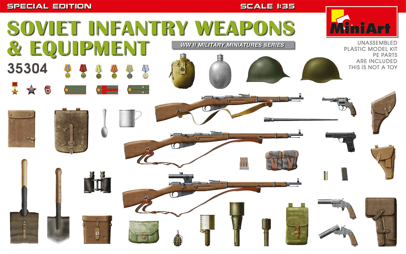 MiniArt 1/35 Soviet Infantry Weapons and Equipment. Special Edition | 4820183312648
