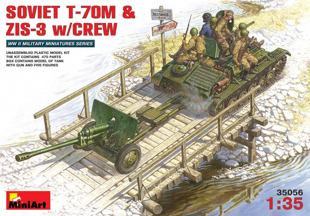MiniArt Soviet T-70 M & ZiS -3 w/ Crew (1/35) | 4820041101094