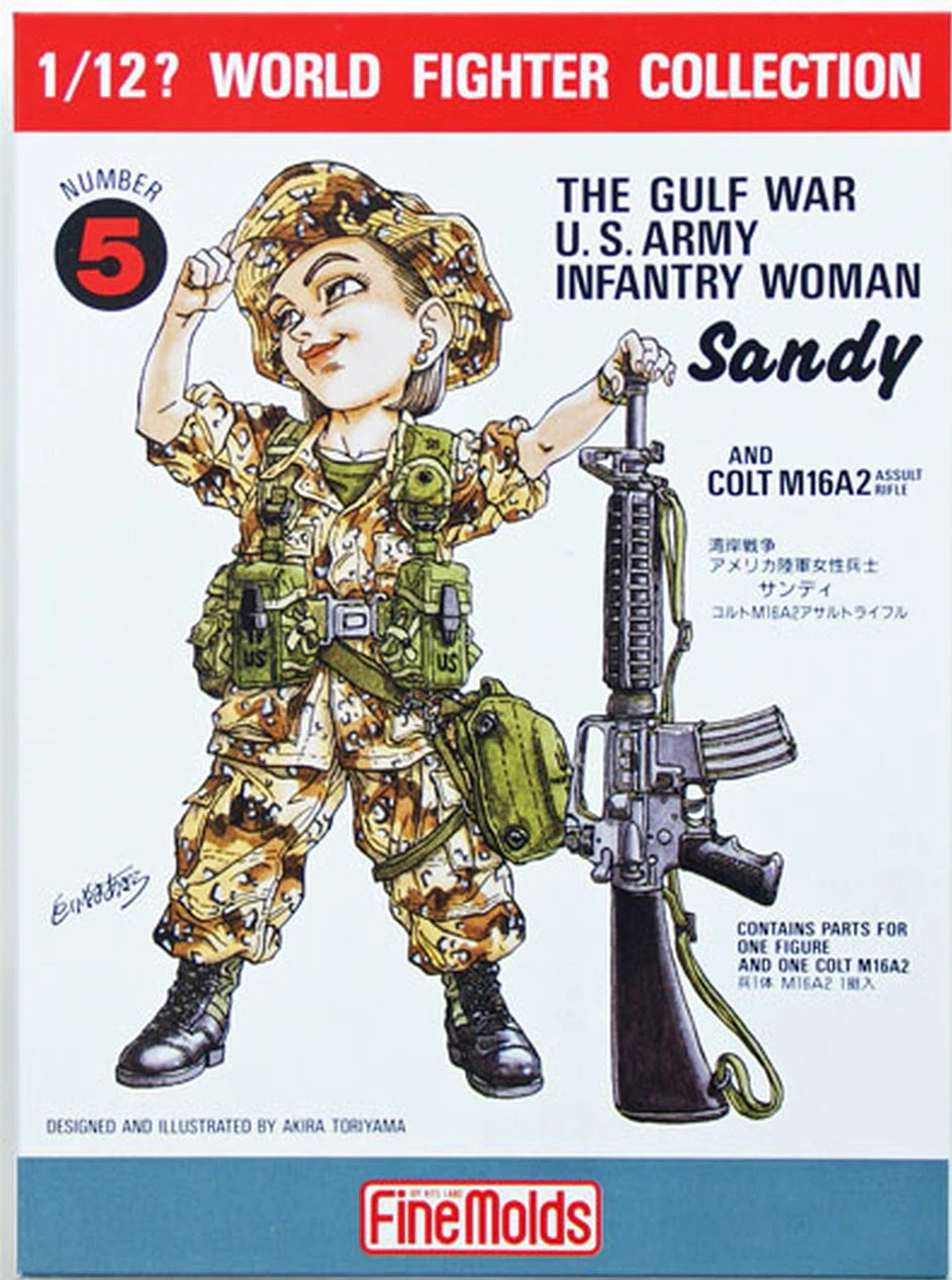 FineMolds 1/12 Gulf War U.S. Infantry Woman & M16A2 Figure Kit | 4536318120056