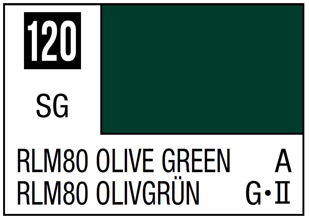 Mr Hobby Mr. Color 120 - RLM80 Olive Green (Semi-Gloss/Aircraft) | 4973028635584