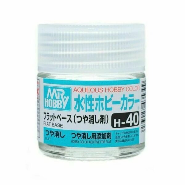 Mr Hobby Aqueous Color H40 Gloss Flat Base 10ml Bottle | 4973028738711