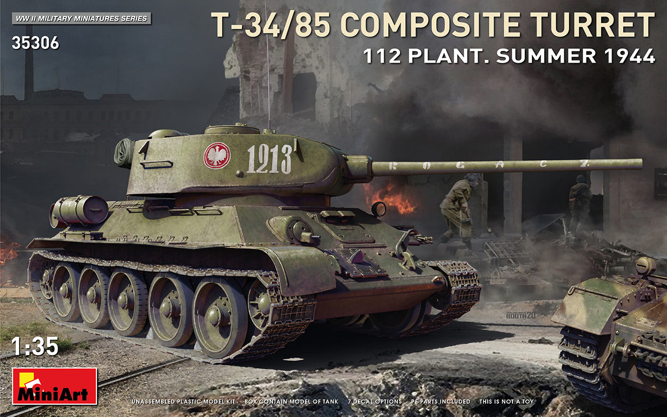MiniArt 1/35 T-34/85 Composite Turret. 112 Plant. Summer 1944 1/35 Scale | 4820183313461