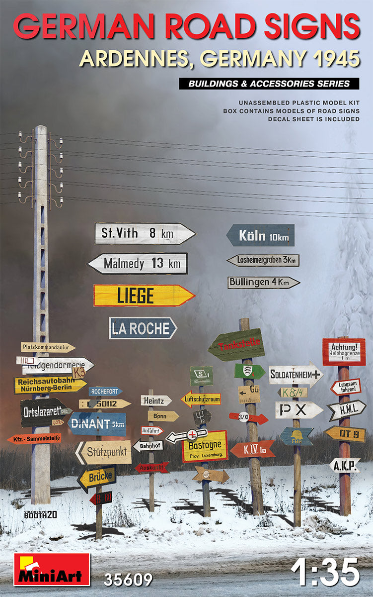 MiniArt German Road Signs WW2 (Ardennes, Germany 1945) | 4820183313225