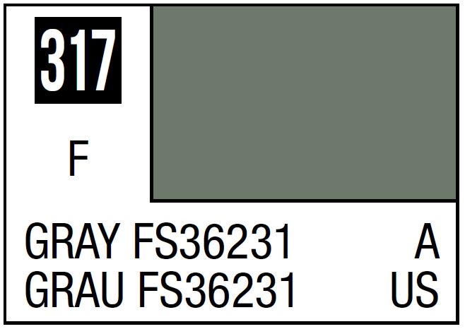 Mr Hobby Mr. Color 317 - Gray FS36231 (Semi-Gloss/Aircraft) | 4973028717457