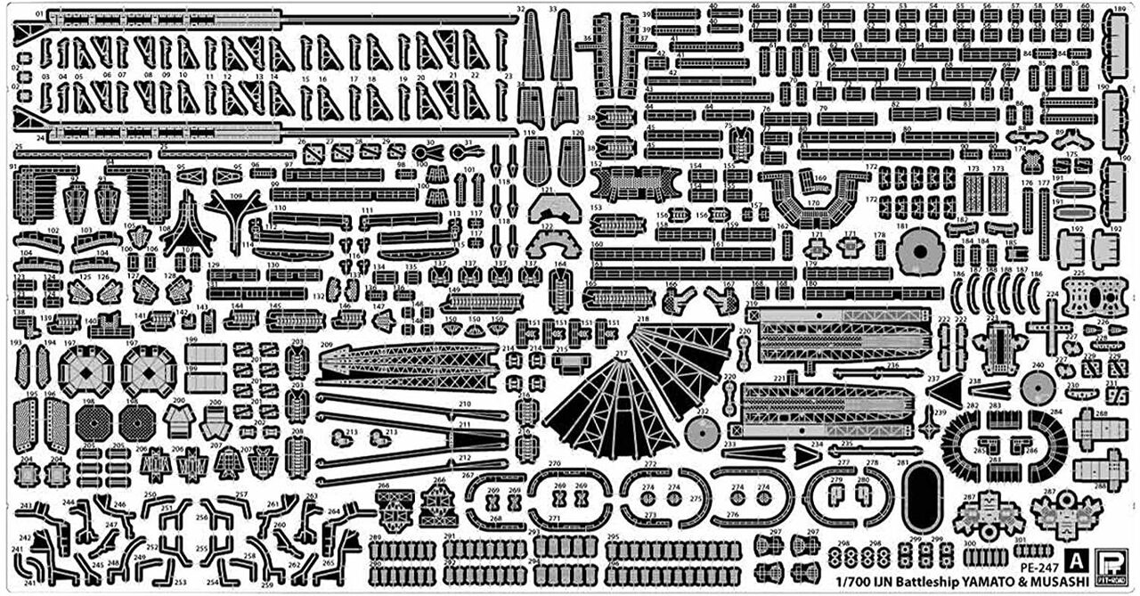Pit Road 1/700 Detail Up Parts Set For IJN Battleship Yamato (Into Commission) | 4986470020037